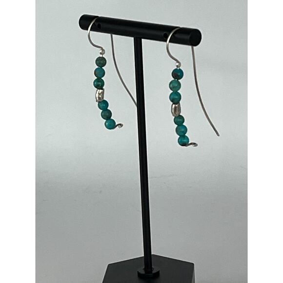 925 Sterling Silver 'Sea Drop' Turquoise Silpada Earrings - Picture 1 of 2